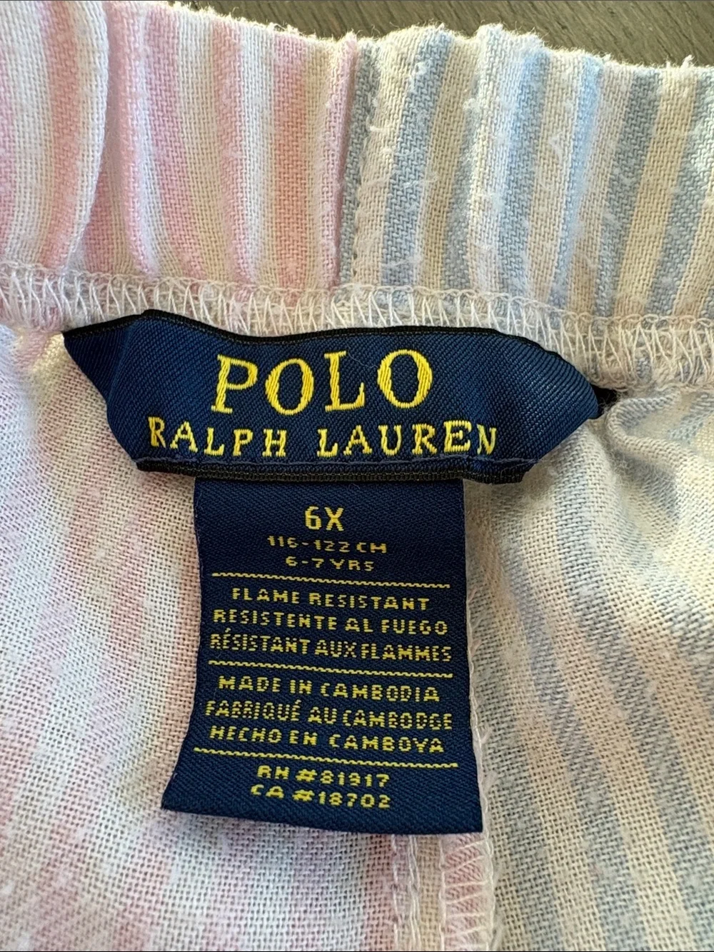 Ralph Lauren Kids 6X Split Color Flameresistant Shorts — Pink & Light Blue
